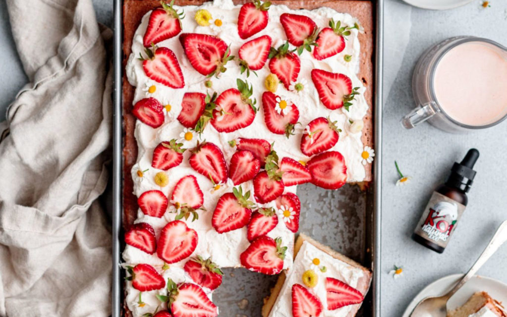 Cooking With CBD Oil: Strawberry Tres Leches with Yoga of Cooking